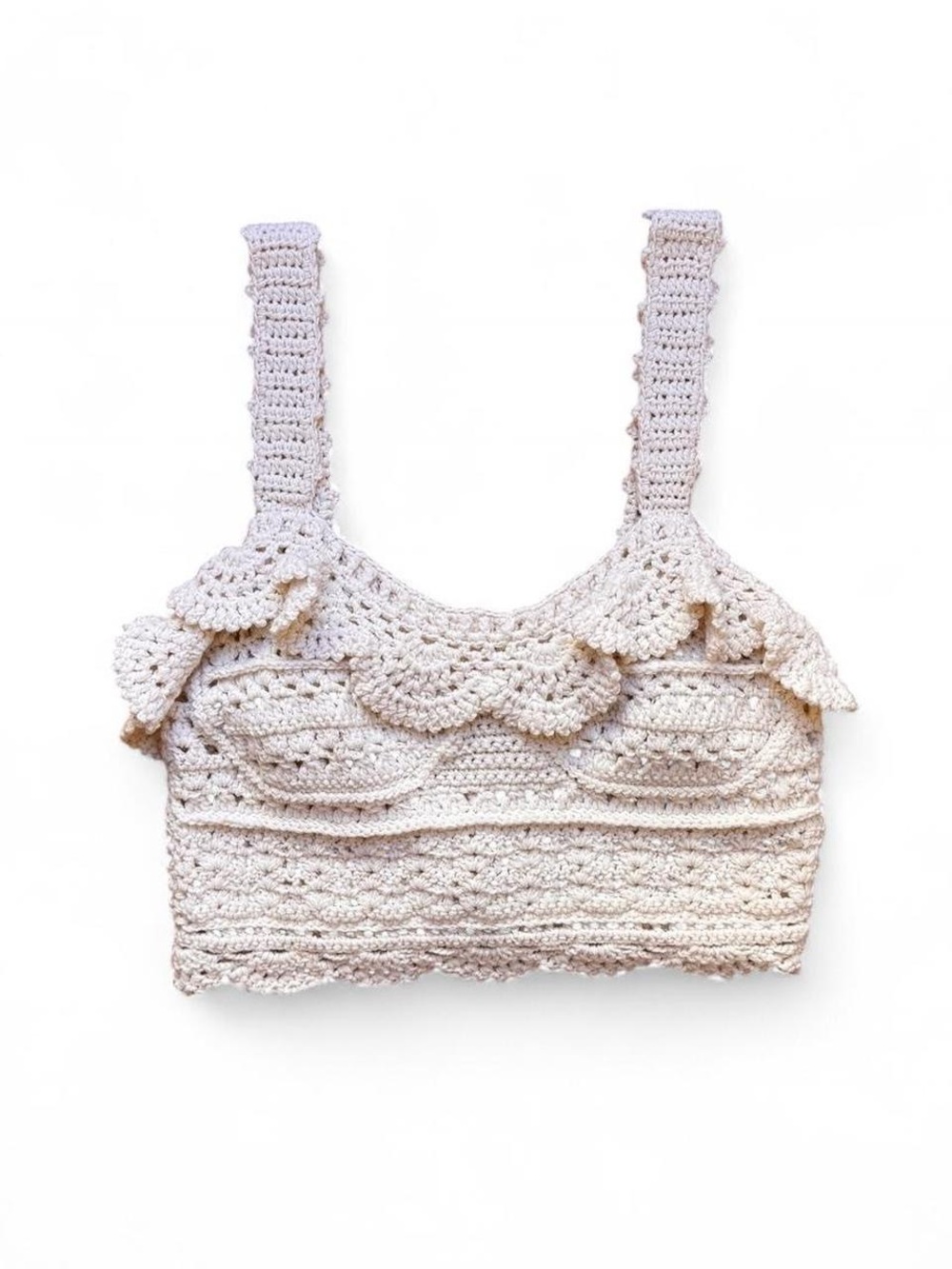 Sea New York Cream Crochet Boho Knit Tank Top Small